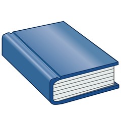 Blue hardcover book. Vector icon.