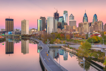 Fototapeta na wymiar Philadelphia, Pennsylvania, USA River Skyline
