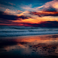 Fototapeta na wymiar Orange Beach Sunset