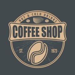 Coffee shop logo design template. Vector illustration