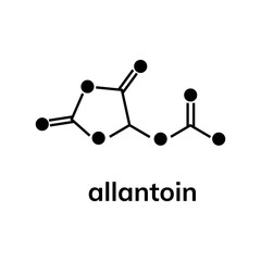 Allantoin chemical formula on white background