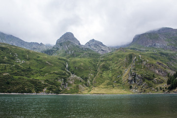 Landscape with alps, ountain lake in Italy