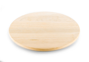 wood plate isolated on white background