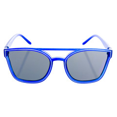 Blue sunglasses beauty on white background isolation