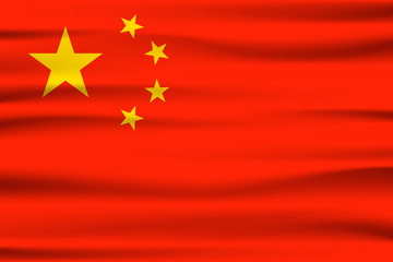 Wave China flag, official colors and proportion correctly. National China flag. Vector illustration