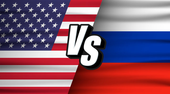 Usa vs Russia. Versus USA VS Russia concept. The concept of relations between States, economic community, politics.
