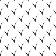 Check mark seamless pattern on white background. Tick symbol. Vector illustration.