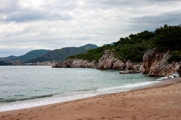 Naklejka na ściany i meble deserted beach of the adriatic sea