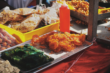sweets at a local market at the Batu Caves in Malaysia