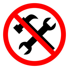 No Tools Symbol Sign, Vector Illustration, Isolate On White Background Label .EPS10