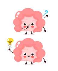 Cute intestine with question mark 