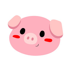 Flat illustration of a pig.