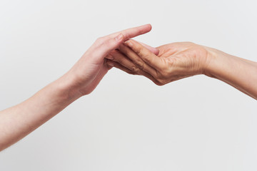 hands isolated on white background