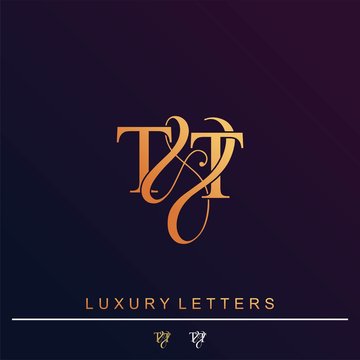 T & T TT logo initial vector mark. Initial letter T & T TT luxury art vector mark logo.