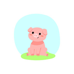 Flat illustration, New Year pig.