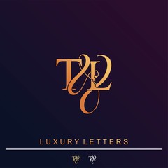 T & L TL logo initial vector mark. Initial letter T & L TL luxury art vector mark logo.