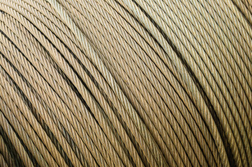 Heavy duty construcion steel cable on a reel, Stowe, Vermont, USA