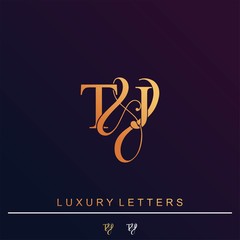T & J TJ logo initial vector mark. Initial letter T & J TJ luxury art vector mark logo.