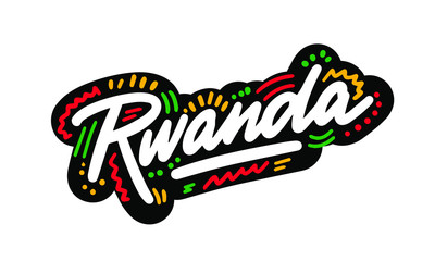 Rwanda country text suitable for a logo icon or typography design
