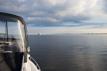 Fototapeta na wymiar Cruise ship on the Great Lakes