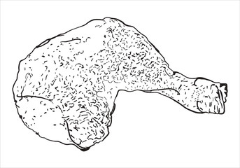 hand drawn chicken leg