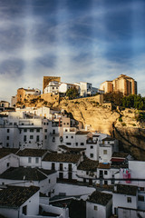 Fototapeta premium The historic castle and whitewashed houses