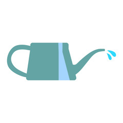 Vector illustration, blue watering can, flat style. Can be used as interior element, icon, home decoration, applicable for plants care leaflets, hygge illustrations etc.
