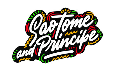 Sao Tome and Principe country text suitable for a logo icon or typography design