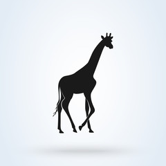Giraffe side view. Simple modern icon design illustration