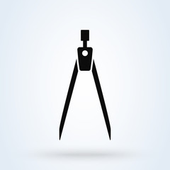 Precision pencil compass. Simple modern icon design illustration
