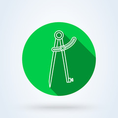 Precision pencil compass line. Simple modern icon design illustration