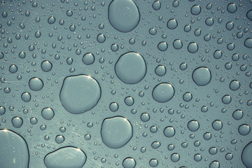water drops on blue background
