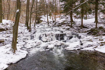 Selkewasserfall im Harz Winterlandschaft