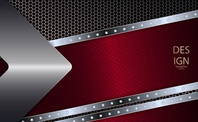 Obraz premium Abstract dark red mesh design with a metallic hue and shiny rivets