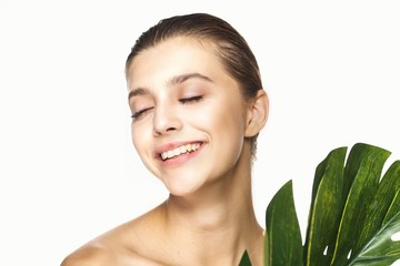 portrait of young woman with perfect skin