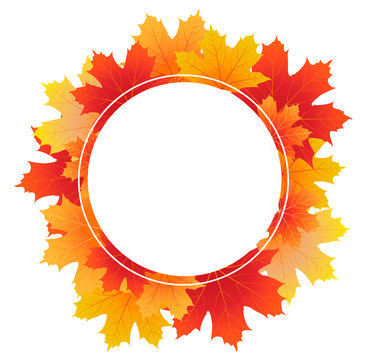 autumn leaves frame with space for text
