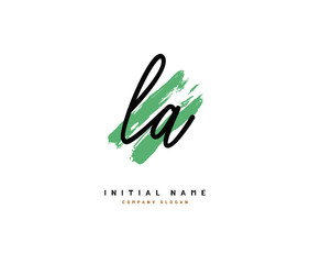 L A LA Beauty vector initial logo, handwriting logo of initial signature, wedding, fashion, jewerly, boutique, floral and botanical with creative template for any company or business.