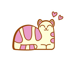Pastel line cat