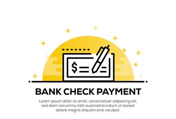 BANK CHECK PAYMENT ICON CONCEPT