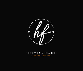 H F HF Beauty vector initial logo, handwriting logo of initial signature, wedding, fashion, jewerly, boutique, floral and botanical with creative template for any company or business.