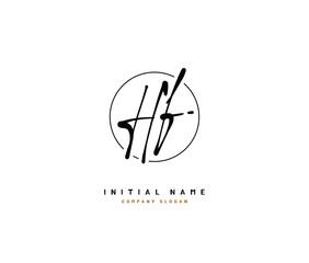 H F HF Beauty vector initial logo, handwriting logo of initial signature, wedding, fashion, jewerly, boutique, floral and botanical with creative template for any company or business.