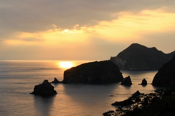 南伊豆　ユウスゲ公園からの夕陽