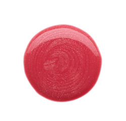 Gently pink strokes and texture of lip gloss or acrylic paint isolated on white background