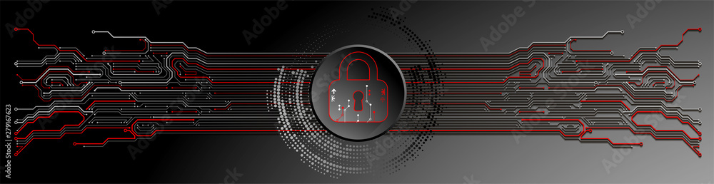 Poster secure digital space. virtual confidential, programming protection.