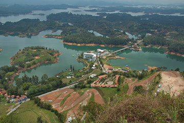 Obraz premium View from the summit of Stone of El Penol near Guatape in Colombia