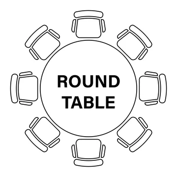 Conference Meeting Icon Round Table, Top View Round Table Meeting