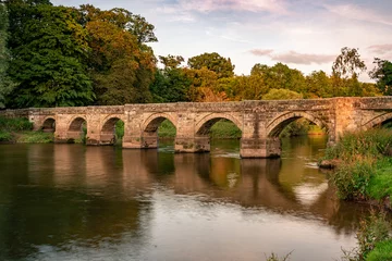 Foto op Canvas Essex Bridge Grade I packhorse bridge across the River Trent, Great Haywood, Staffordshire, UK © Rob Thorley