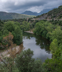 Obraz na płótnie Canvas Vieussan Languedoc France. River Orb