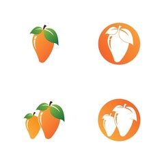Mango in flat style. Mango vector logo. Mango icon. 