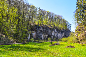 Sandstone rock formations in Plakanek Valley, Cesky raj, Czech Republic